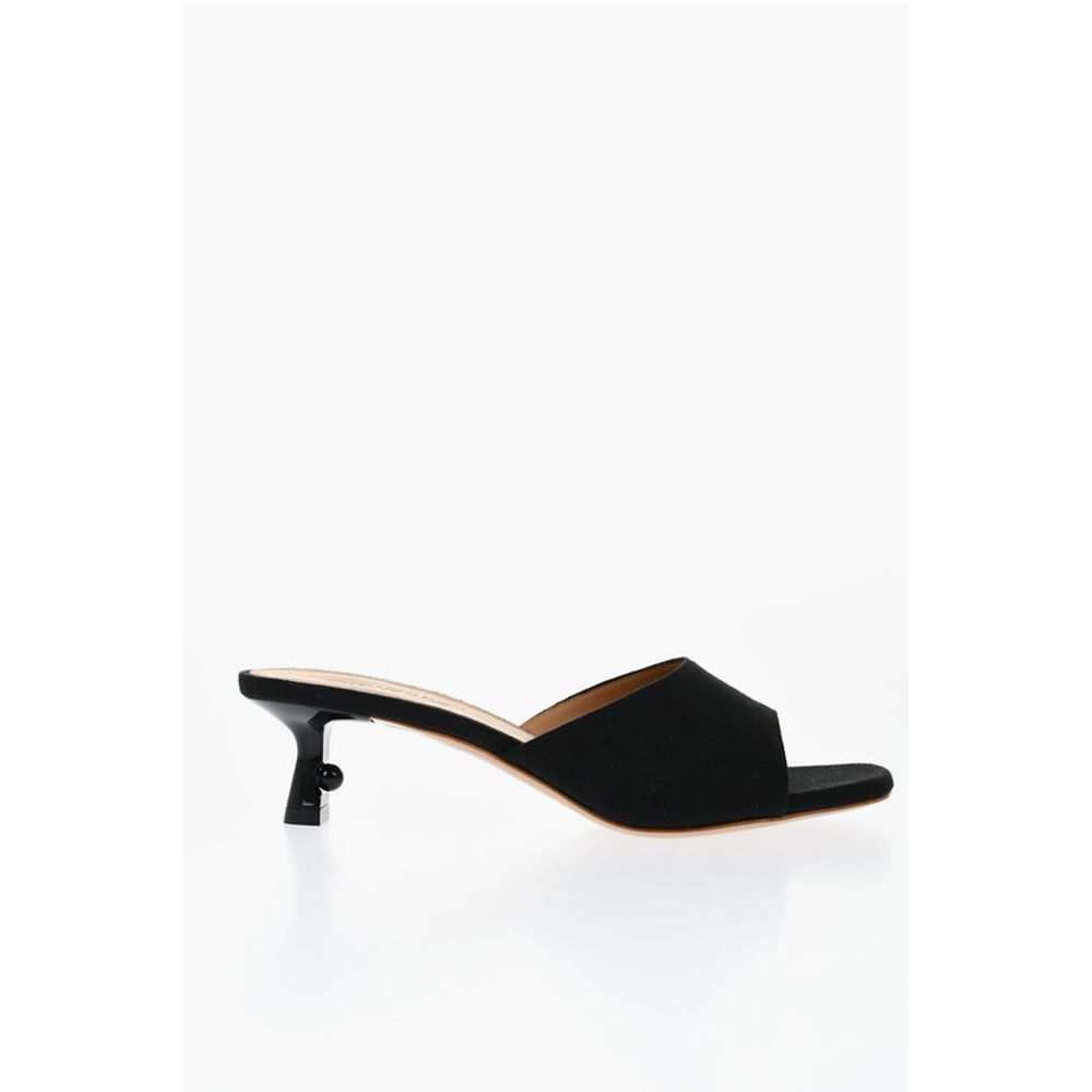 Open-Toe Linen Blend LOLLIPOP Mules Heel 5 cm