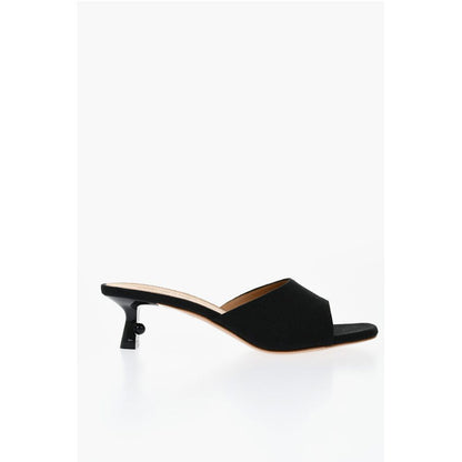 Open-Toe Linen Blend LOLLIPOP Mules Heel 5 cm