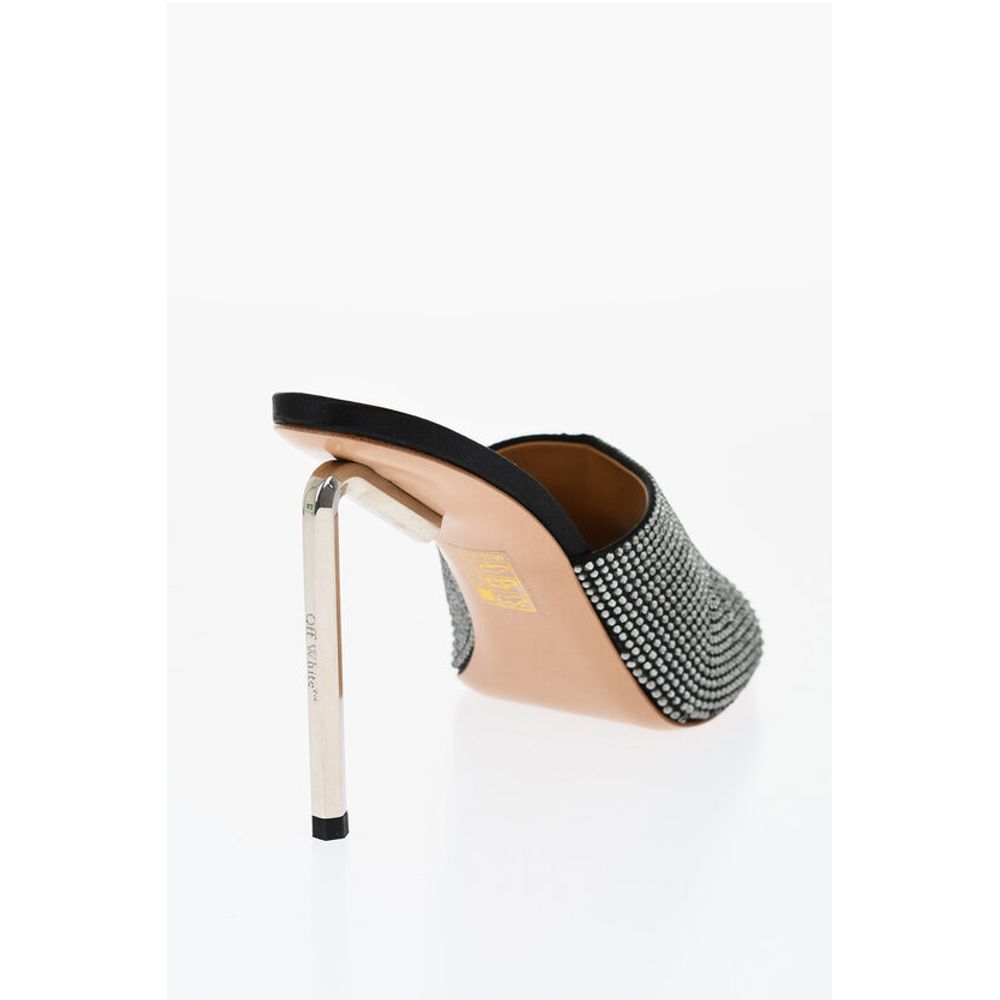 Rhinestoned ALLEN Open-Toe Mules 10 cm