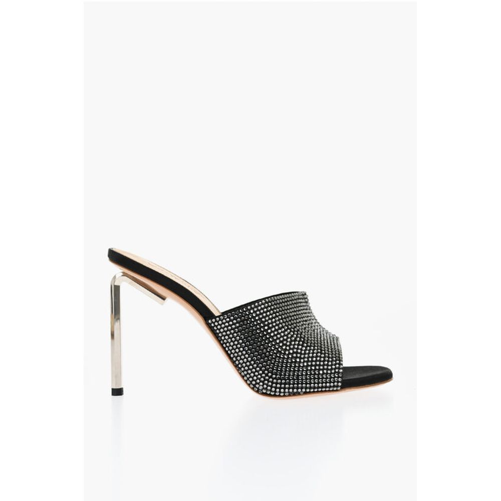 Rhinestoned ALLEN Open-Toe Mules 10 cm