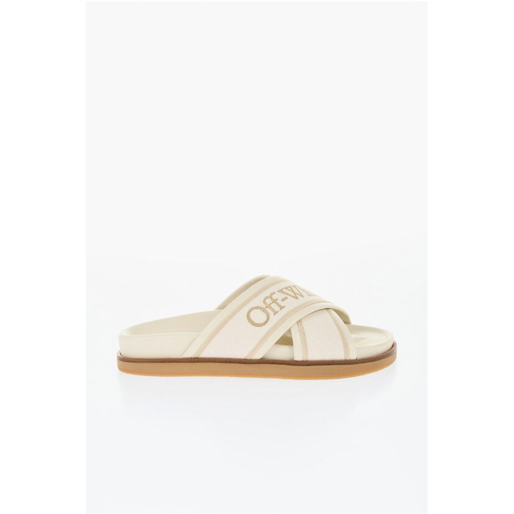 Leather Criss Cross CLOUD Logoed Slides