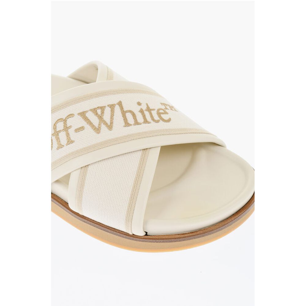 Leather Criss Cross CLOUD Logoed Slides