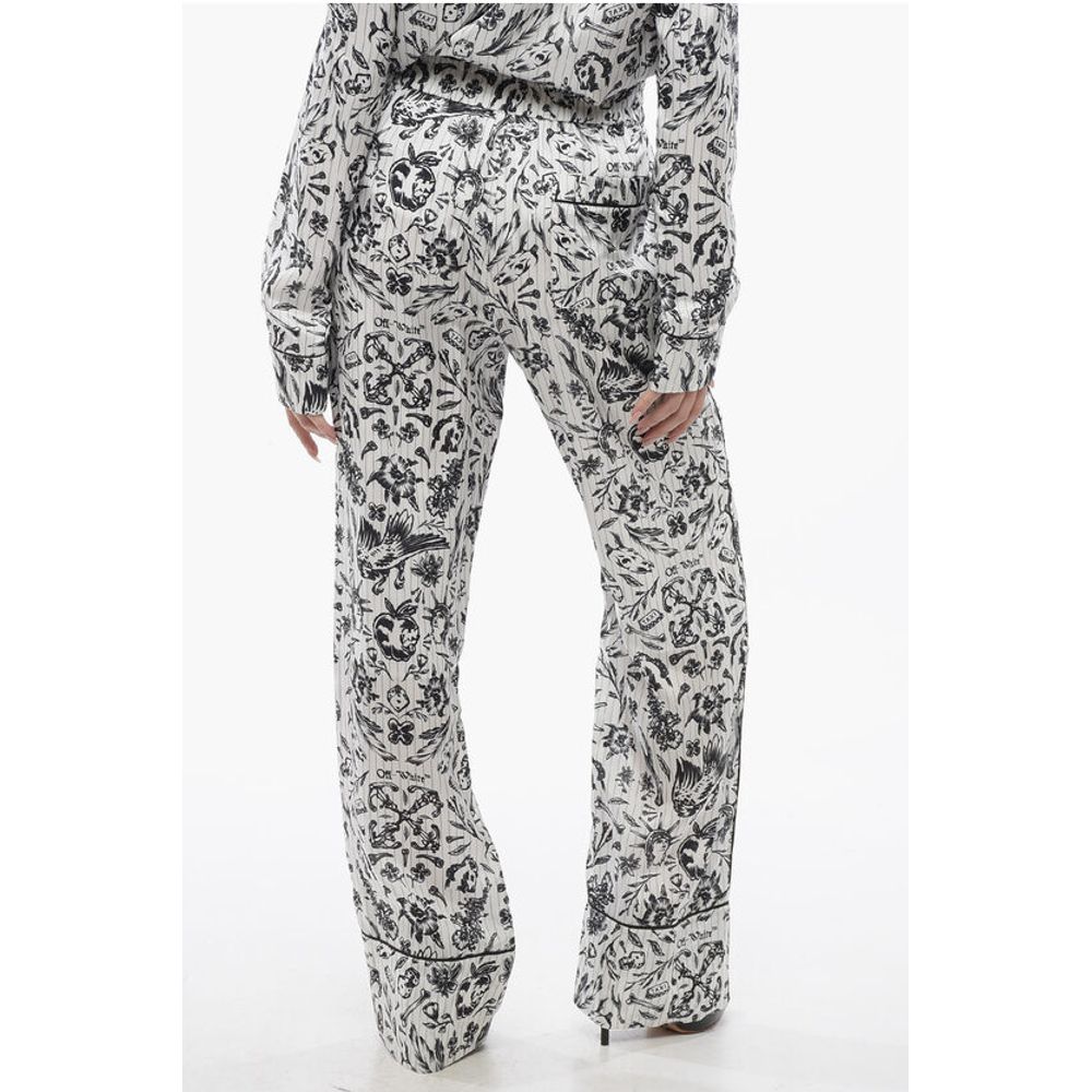 Printed Satin TATTOO PAJAMA Palazzo Pants