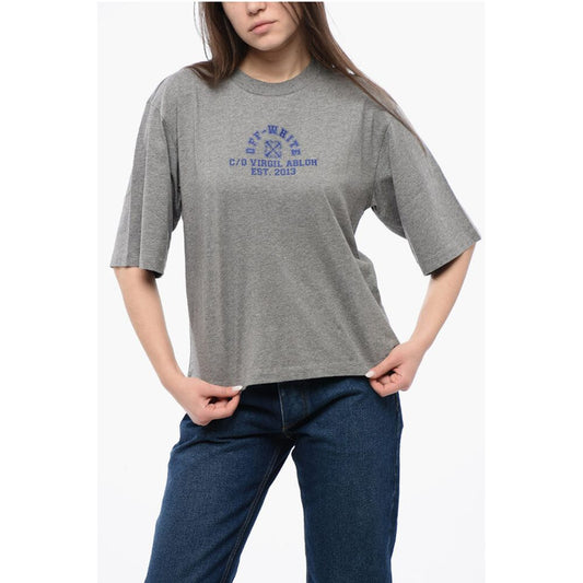 Cotton Crew-neck T-shirt with Print Logo