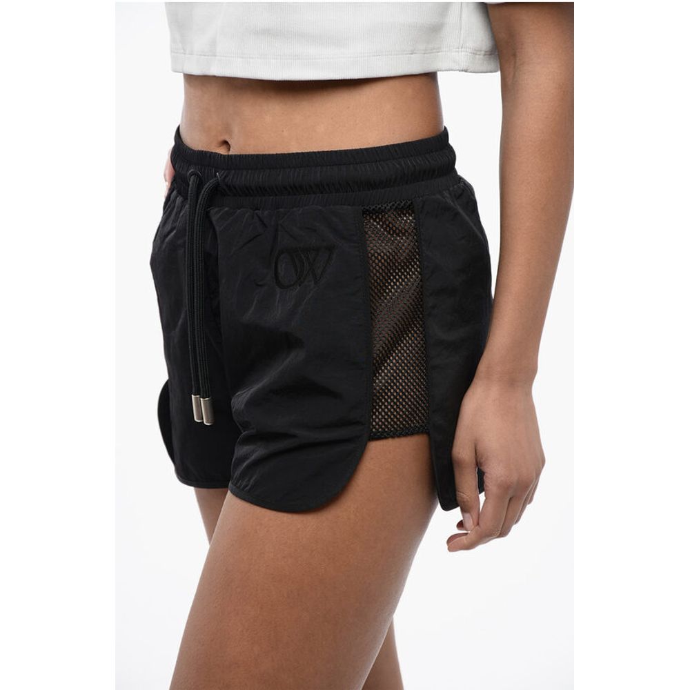 Nylon CRISPY Shorts with Mesh Side Band