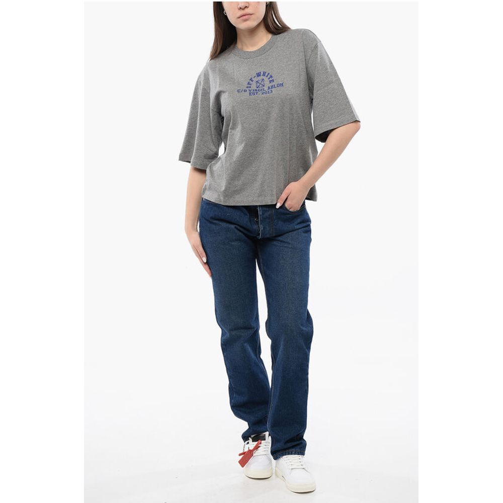 Cotton Crew-neck T-shirt with Print Logo