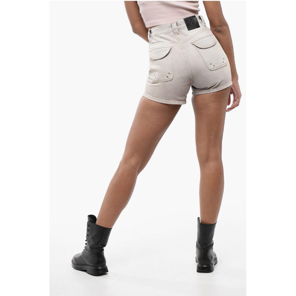 Denims Cargo Shorts with Acid-Wash Effect