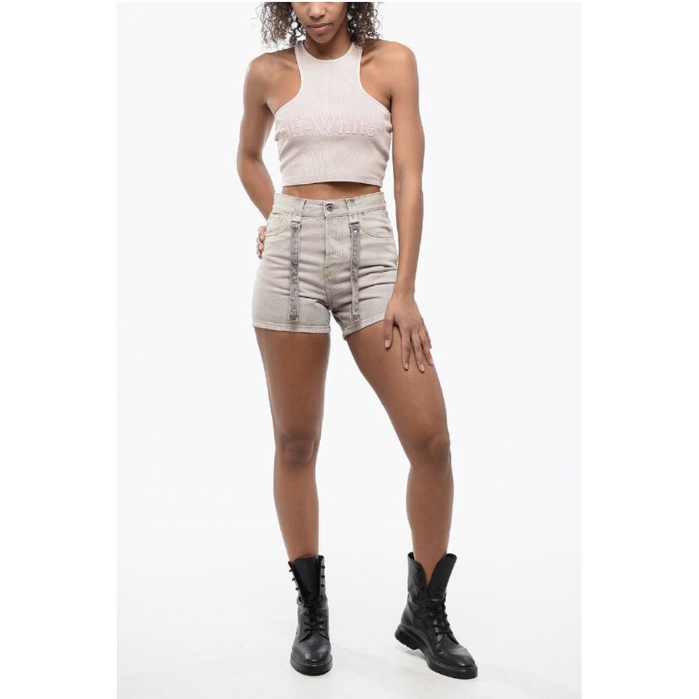 Denims Cargo Shorts with Acid-Wash Effect