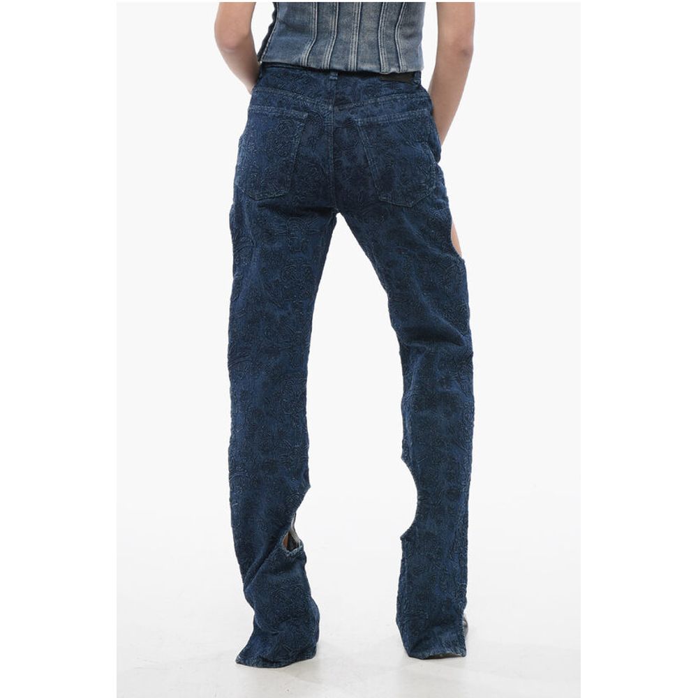 All-Over Embroidered METEOR Dark Washed Denims 22cm