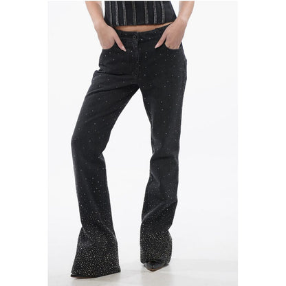 Low Rise BLING Flared Fit Denims with All-Over Rhinestones 2