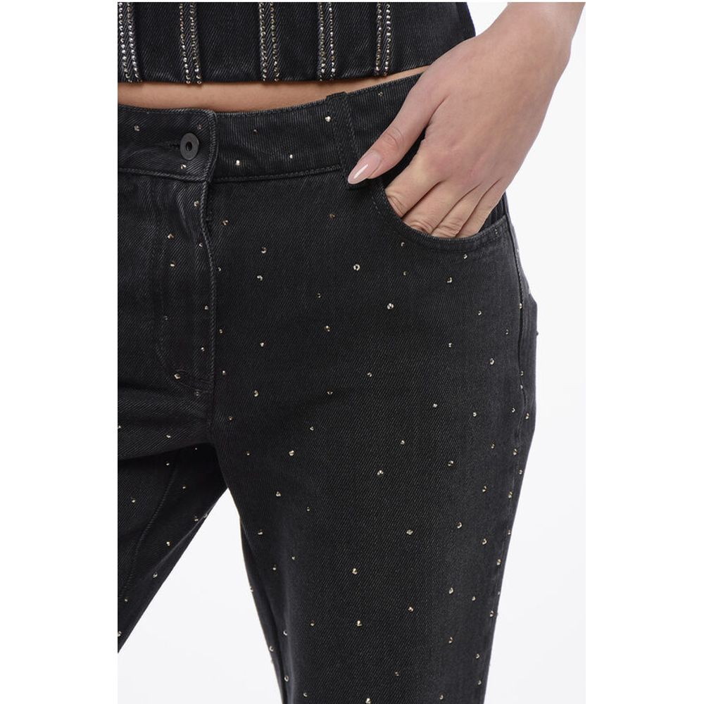Low Rise BLING Flared Fit Denims with All-Over Rhinestones 2