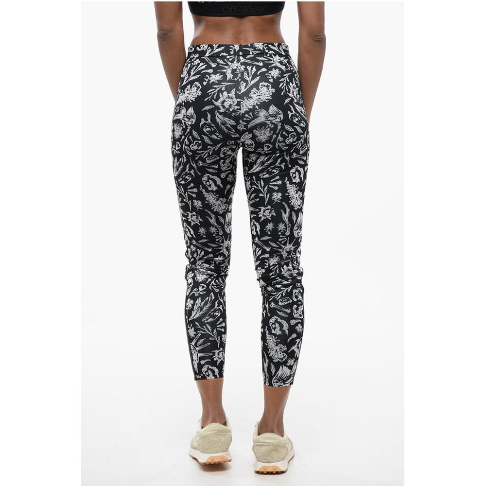 Old Shool Motif Leggins with Logoed Band