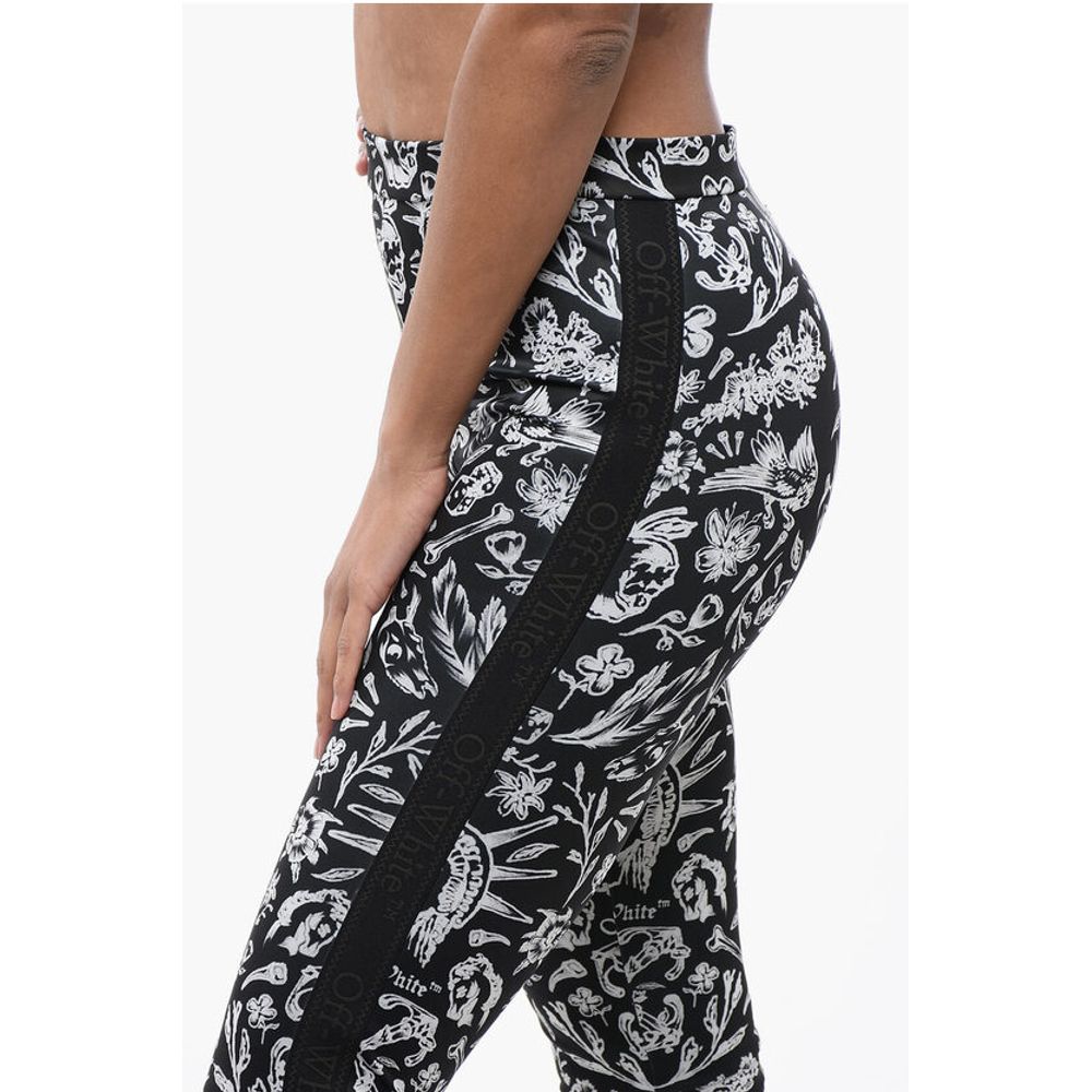 Old Shool Motif Leggins with Logoed Band
