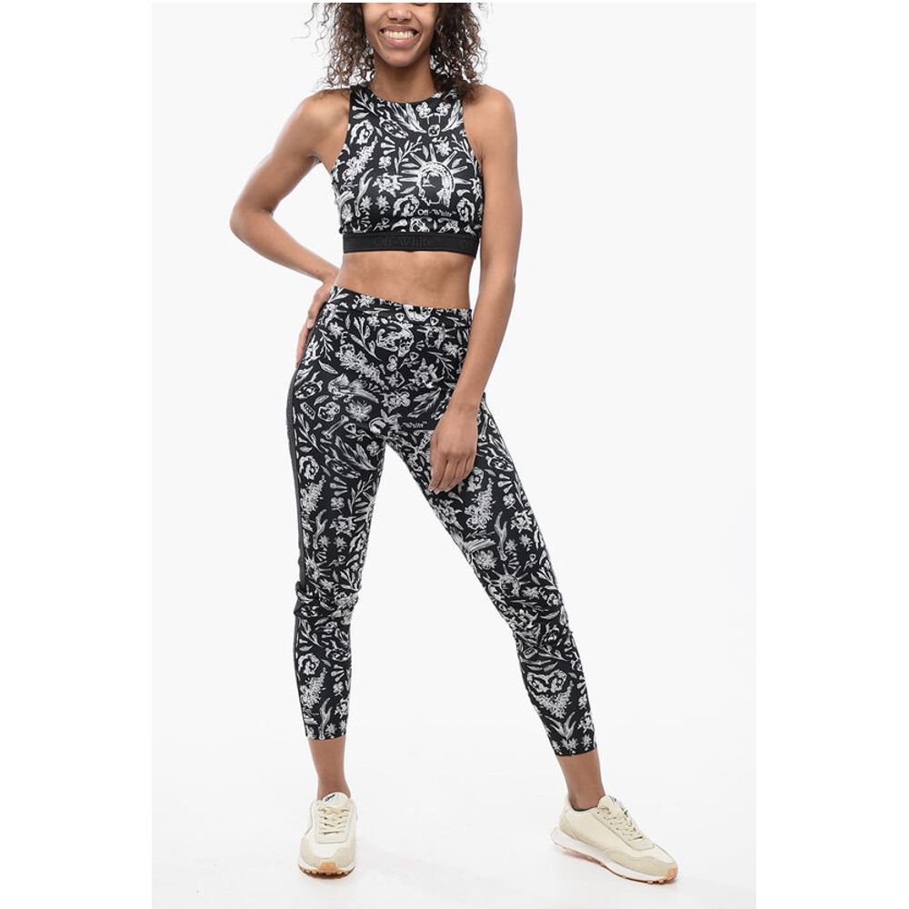 Old Shool Motif Leggins with Logoed Band