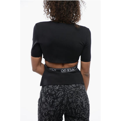 Short Sleeved Tight-Fitting Top with Cut-Out Detail