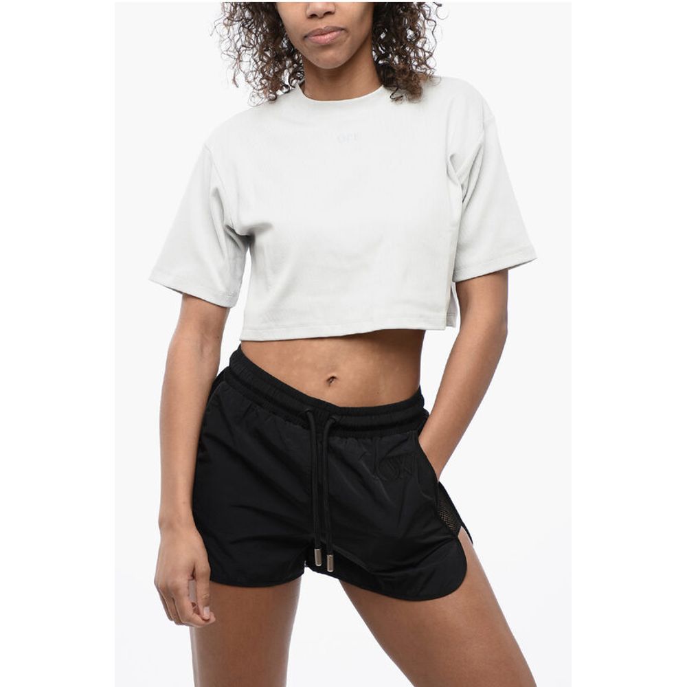 Ribbed Crop Crew-neck T-Shirt