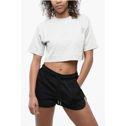 Ribbed Crop Crew-neck T-Shirt