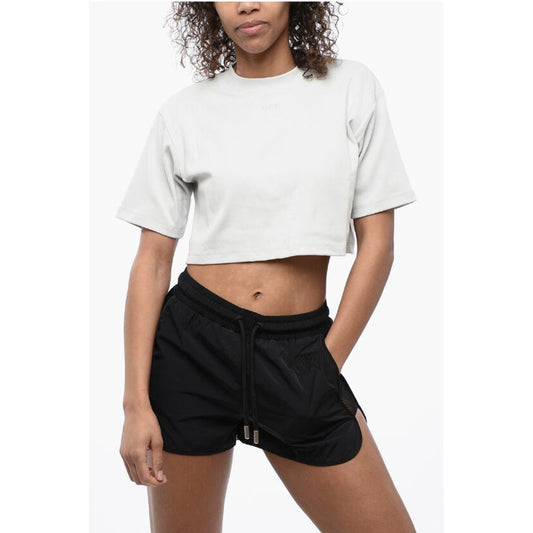 Ribbed Crop Crew-neck T-Shirt