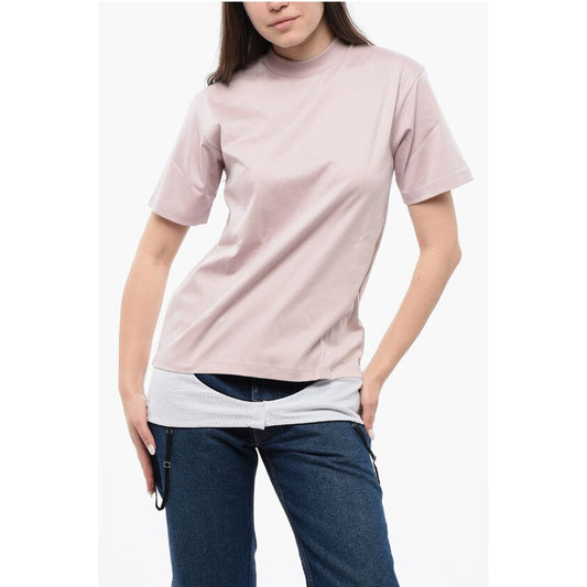 Solid Color LINGERIE T-Shirt with Contrasting Detail