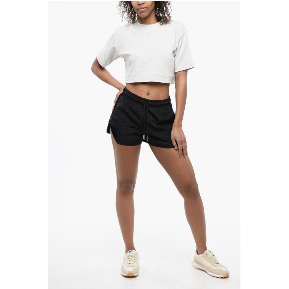 Ribbed Crop Crew-neck T-Shirt