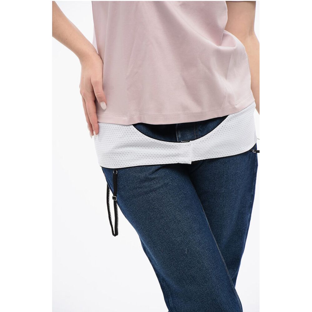 Solid Color LINGERIE T-Shirt with Contrasting Detail