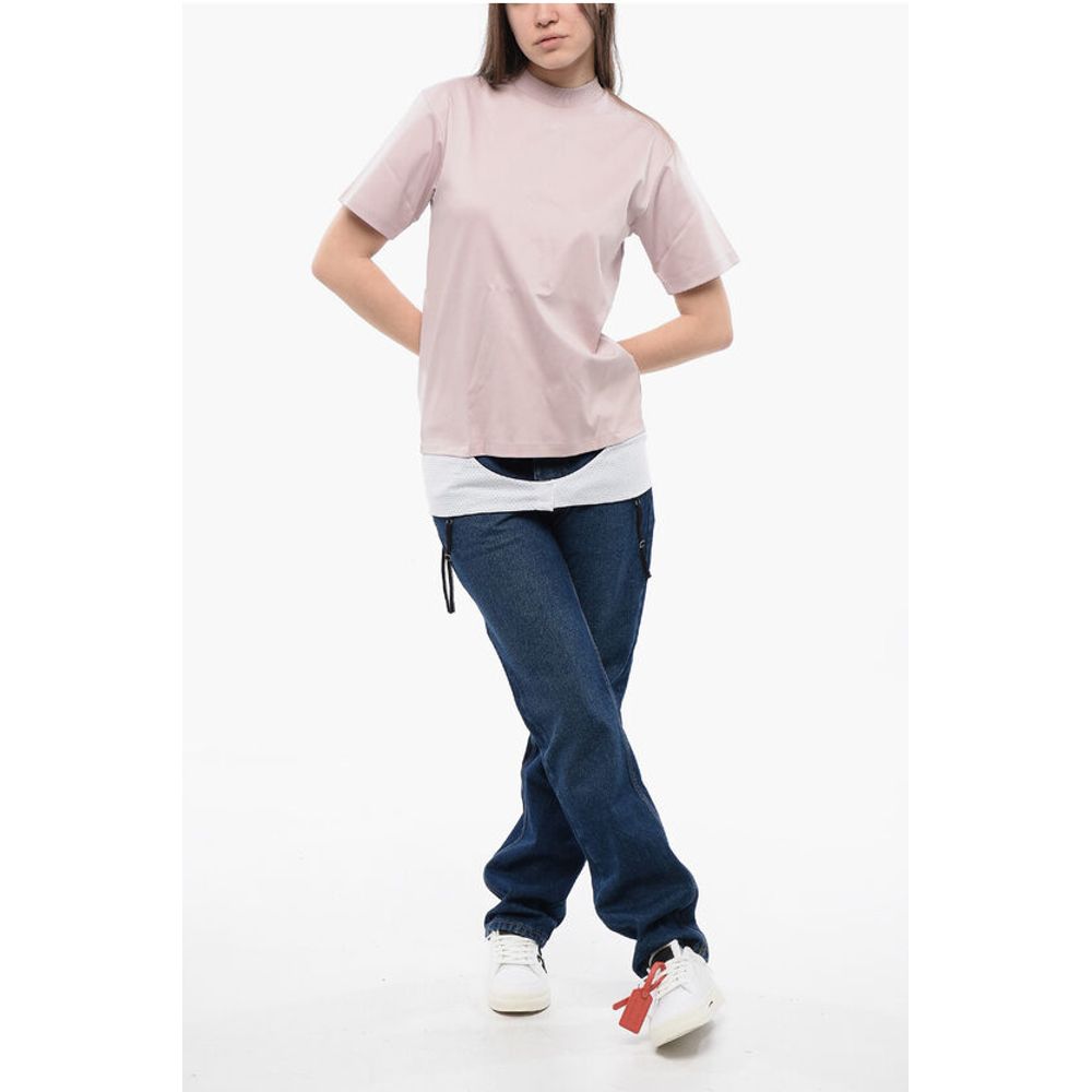 Solid Color LINGERIE T-Shirt with Contrasting Detail