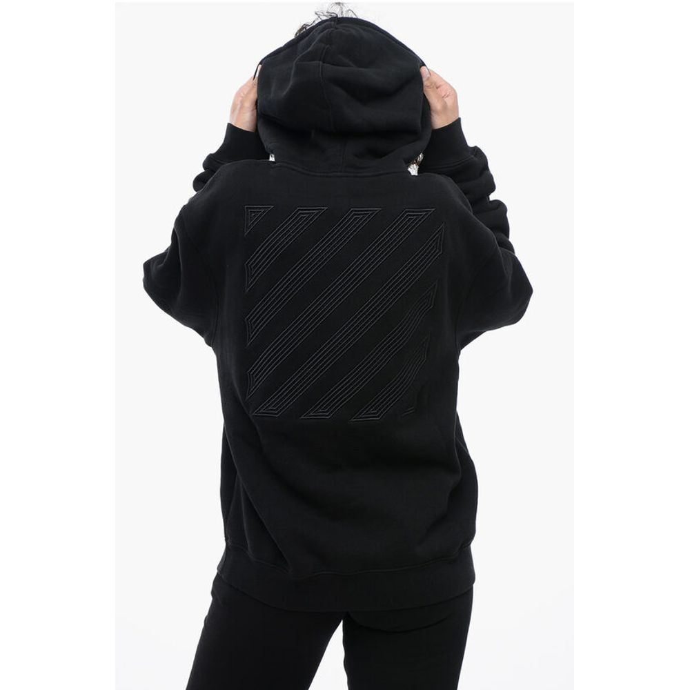 Brushed Cotton Hoodie Embroidered On The Back