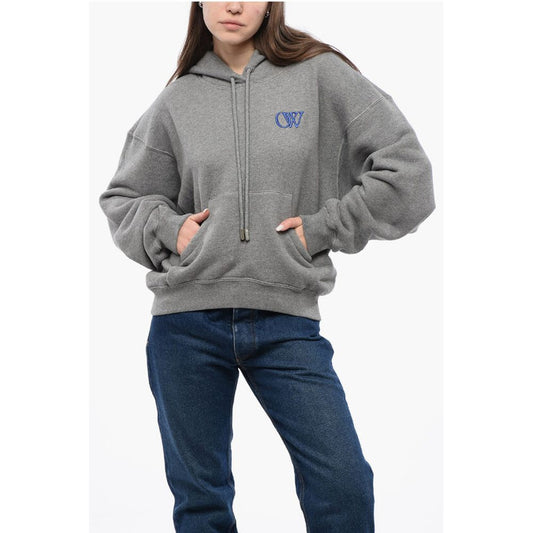 Cotton Hoodie with Contrast Embroidery
