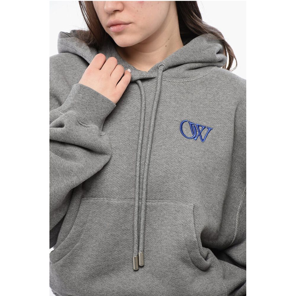 Cotton Hoodie with Contrast Embroidery