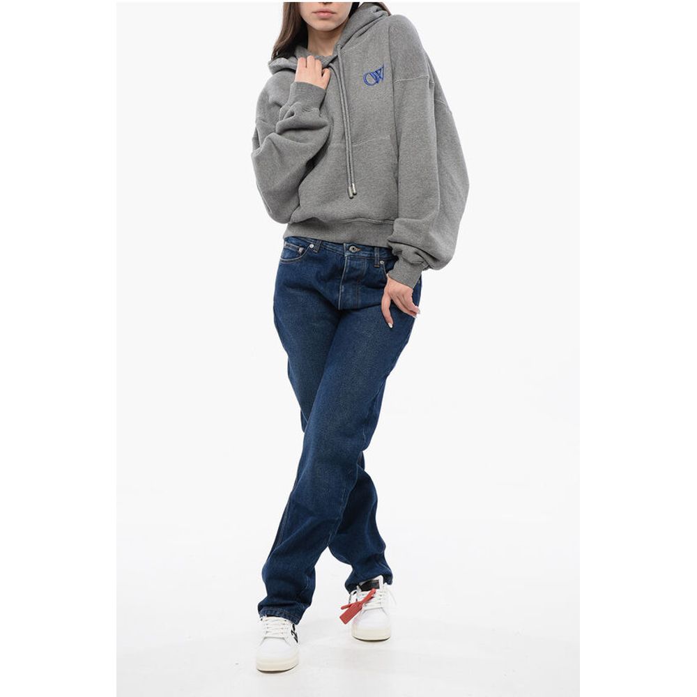 Cotton Hoodie with Contrast Embroidery