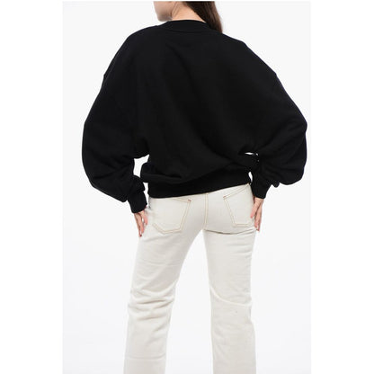 Cotton Crew-neck Sweatshirt with Contrast Embroidery
