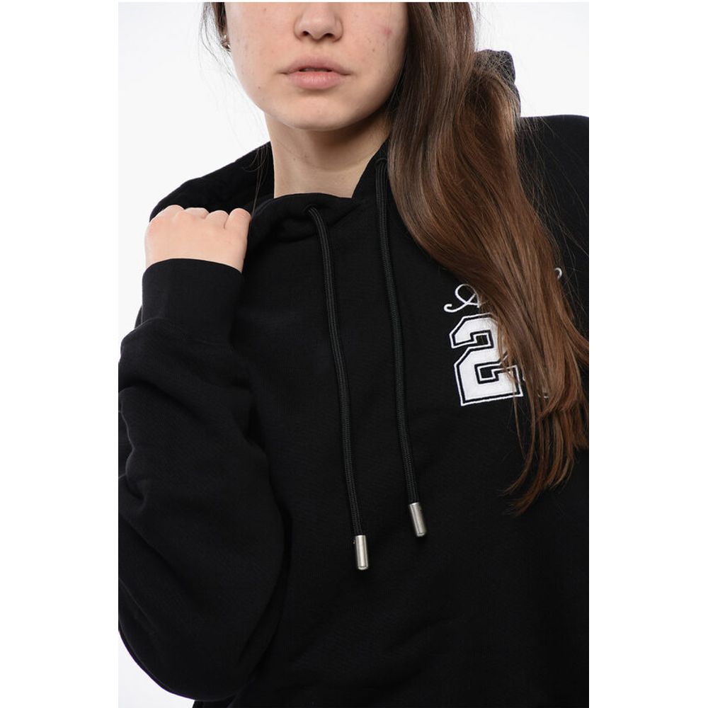 Cotton Hoodie with Contrast Embroidery