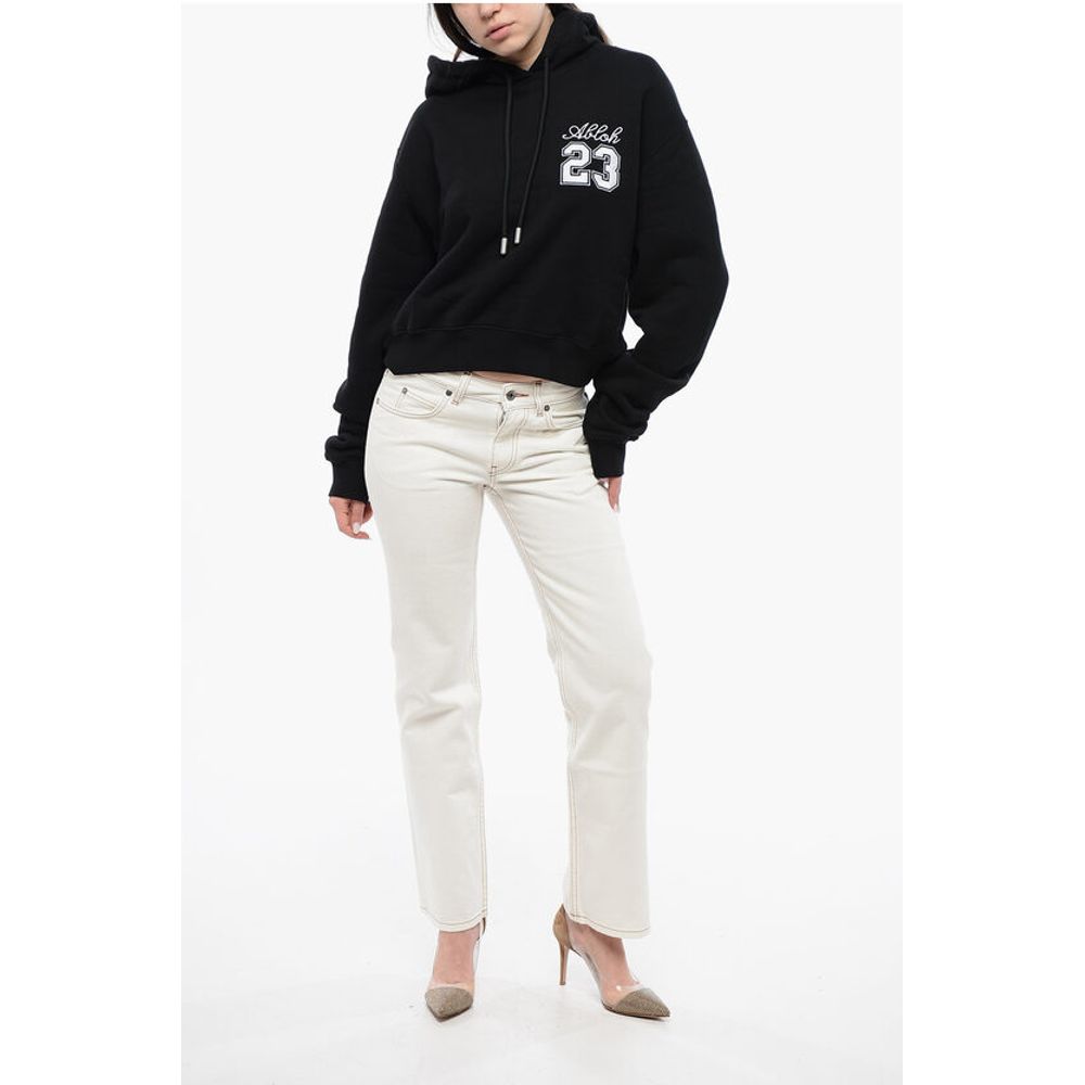 Cotton Hoodie with Contrast Embroidery