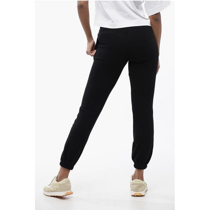 High-Waisted Brushed Cotton Joggers with Contrasting Monogra