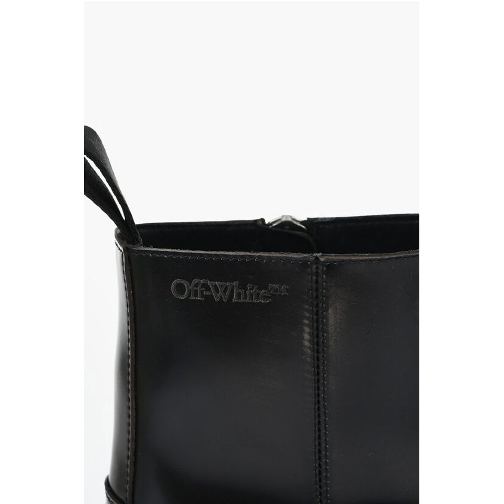 Leather MOTOR Booties With Embossed Chunky Sole