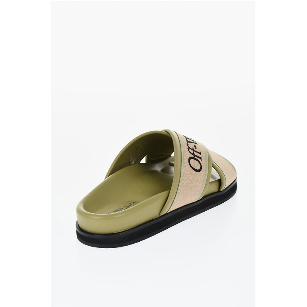 Leather Criss Cross CLOUD Logoed Slides