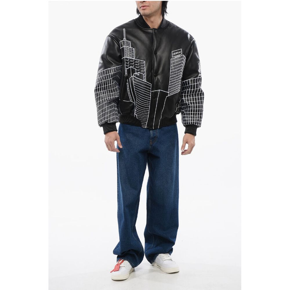Leather SKYLINE Varsity Bomber