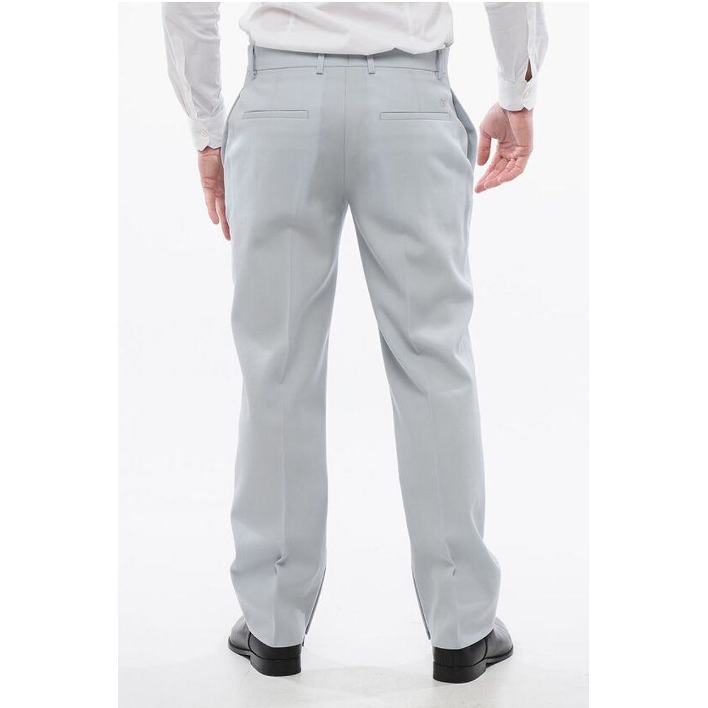 Virgin Wool Chinos Pants with Zipped Ankle