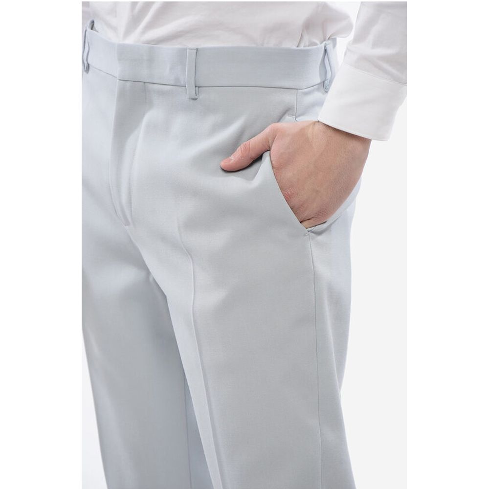Virgin Wool Chinos Pants with Zipped Ankle