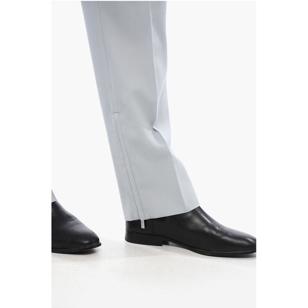 Virgin Wool Chinos Pants with Zipped Ankle