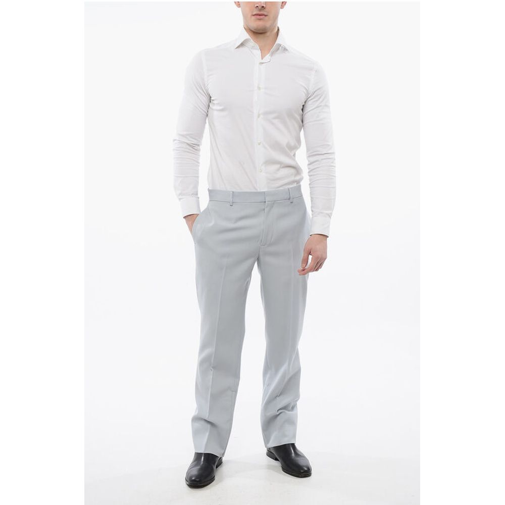 Virgin Wool Chinos Pants with Zipped Ankle