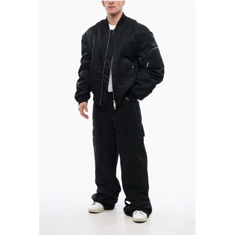 Padded Nylon ARROW Multipocketed Bomber Jacket