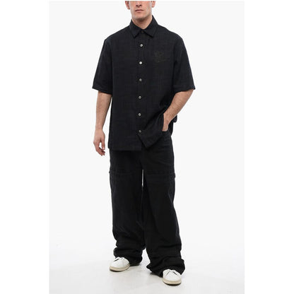Short-sleeved 90SLOGO Linen Shirt