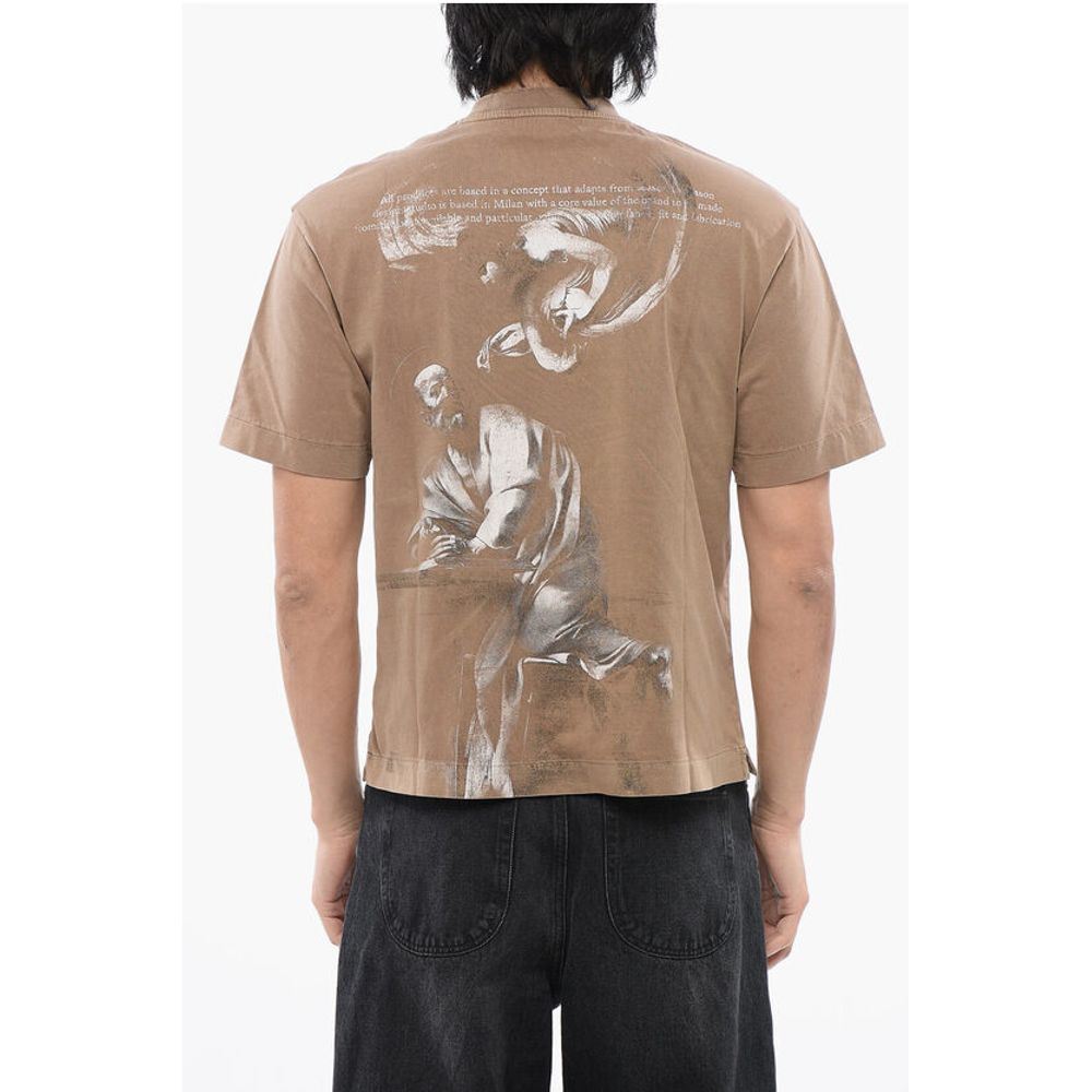 Solid Color Cotton S.MATTHEW Crew-neck T-shirt