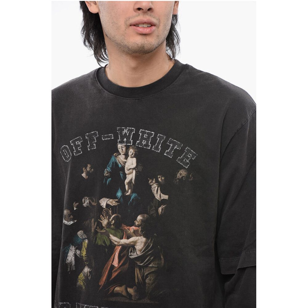 Long Sleeved Layered MARY Printed T-shirt
