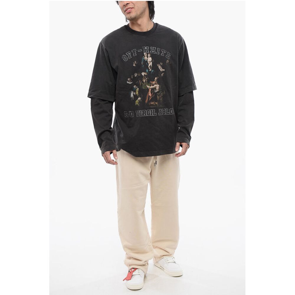 Long Sleeved Layered MARY Printed T-shirt