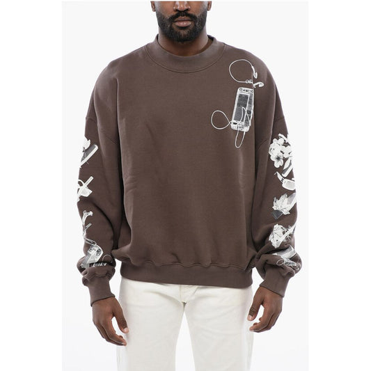 Oversized Crew-neck Sweatshirt with Print on the Back