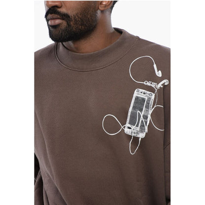 Oversized Crew-neck Sweatshirt with Print on the Back