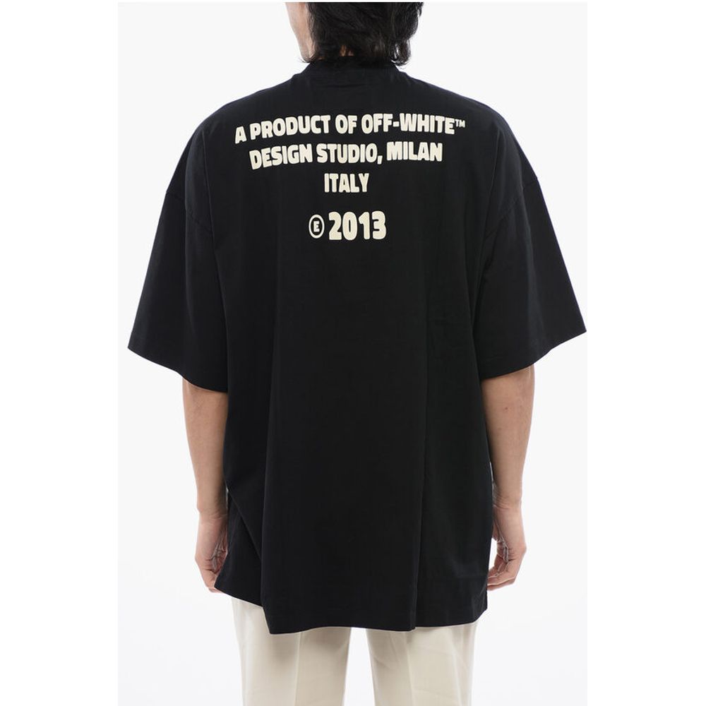 Logoed T-shirt Embelished With Rhinestones