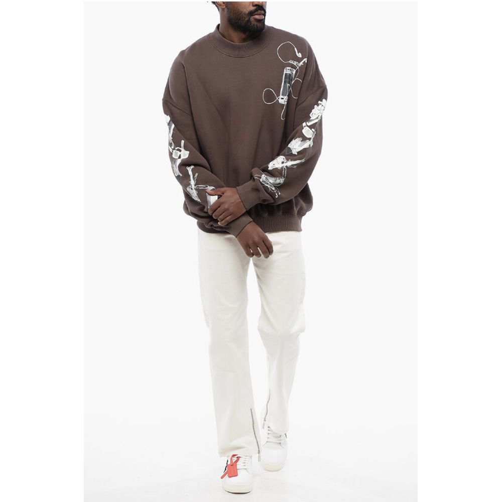 Oversized Crew-neck Sweatshirt with Print on the Back